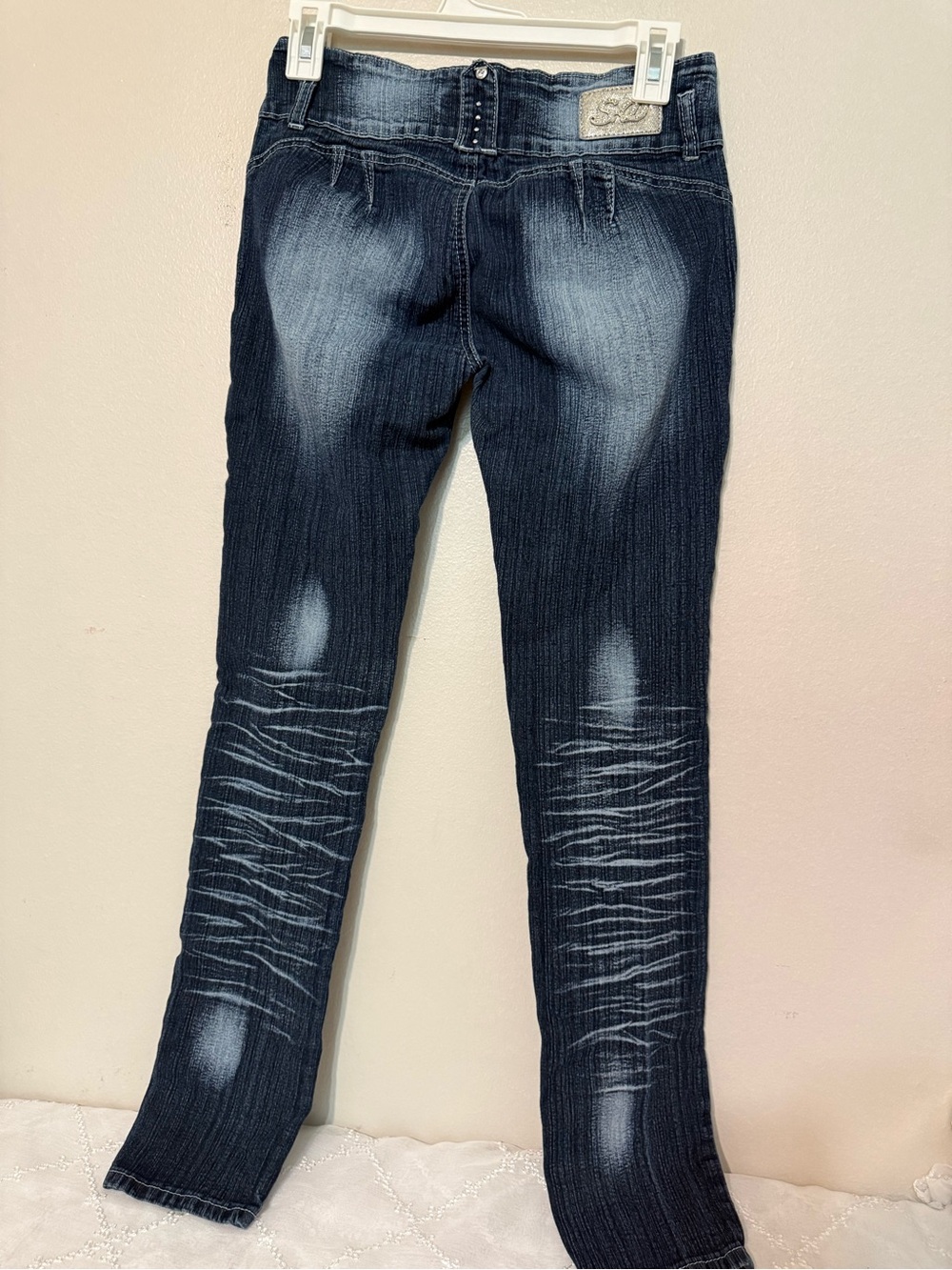 Columbia Dark Blue Skinny Jeans with Faded Detail